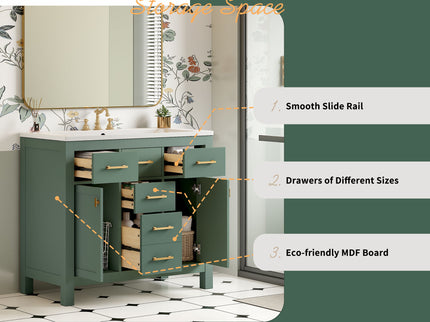 Bathroom Vanity With Sink Combo Set, Modern Bathroom Cabinet With 4 Drawers