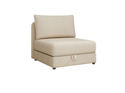 Modular Sectional Sofa With Storage, Convertible 2 Seater Sleeper Sofa - Beige