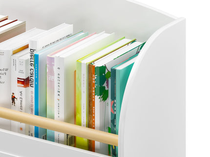 Bookshelf 3 Tier Book Organizer With Toy Storage - White
