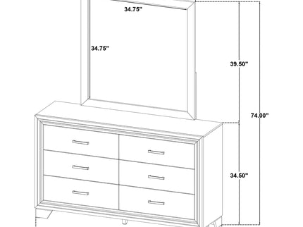 Funston - 6 Drawer Dresser With Mirror - Brown Oak
