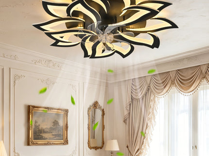 Ceiling Fan With Remote Control And Lights, 6 Speeds, 3 Color Temperatures, Low Profile Flush Mount