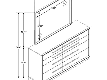 Prescott - 8 Drawer Dresser With Mirror - Smoked Peppercorn Brown