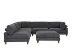 Dark Gray / 2 Pc. Stationary Sectional, Ottoman
