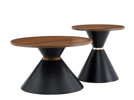2 Piece Round Coffee Table Set For Living Room