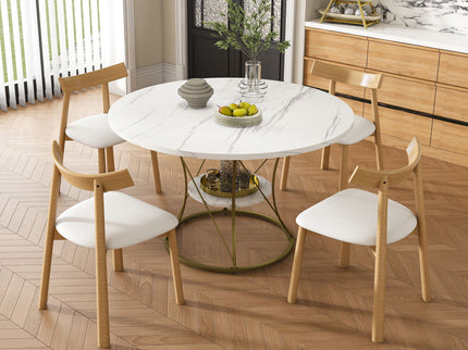 Round Extendable Dining Table Set With Chairs