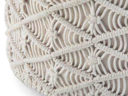 Coates - Round Macrame Pouf - Natural