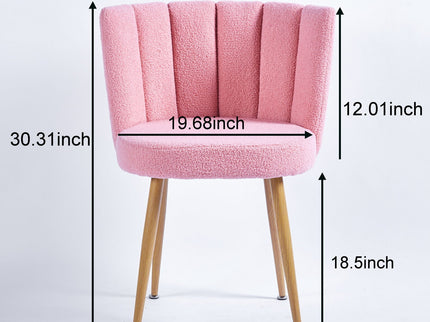 Modern Dining Chair (Set of 2) With Iron Tube Wood Color Legs, Shorthair Cushions And Comfortable Backrest, Suitable For Dining Room, Living Room, Cafe, Simple Structure