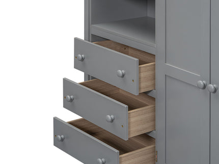 Loft Bed With Built In Wardrobe, Shelves And Drawers