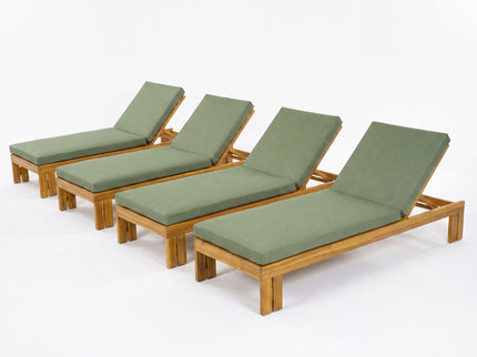 Outdoor Chaise Lounge With 5 Position Adjustable Backrest