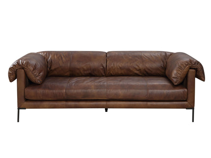 Jaron - Top Grain Leather Sofa - Mocha