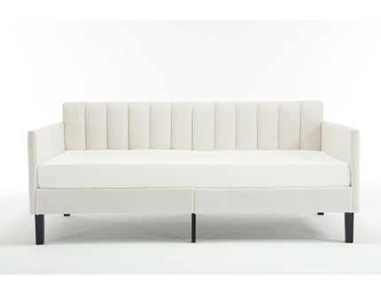 Elena - Boucle Upholstered Daybed, Ribbed Tufted Backrest