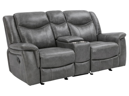 Carmen - Cool Motion Loveseat With Storage, With Reclining Function And Built In Storage - Gray