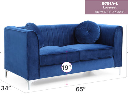 Glam Styled Micro Suede Loveseat