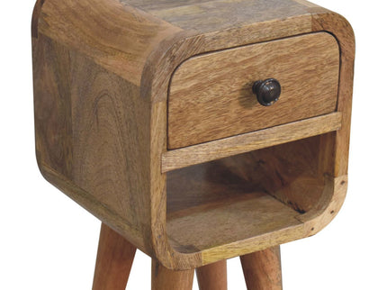 Mini California Curved Nightstand Wth Lower Slot