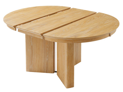 Farmhouse Oval Extendable Dining Table With Pedestal Base