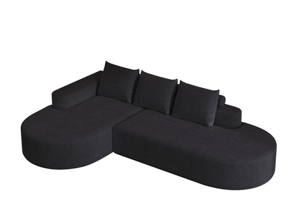 Modern Curved Sofa, L-Shaped Modular Sectional Set With 3 Pillows