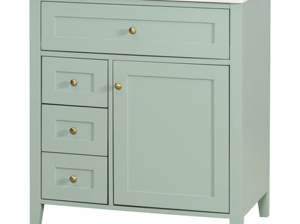 Modern Bathroom Vanity With Sink, 3 Drawers And Adjustable Shelf