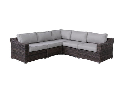 Contemporary Outdoor Rattan Wicker Sectional Seating Group With Cushions