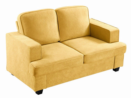 Modern Loveseat, Comfortable 2 Seater Couch With Deep Seating, Loose Back Cushions, Wide Arms