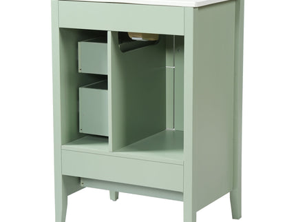 Retro Bathroom Vanity With Sink, Soft Closing Cabinet & Drawers