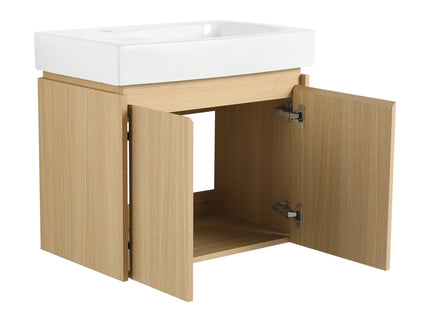 Modern Bathroom Vanity With Ceramic Basin, Wall Mounted Floating Sink Combo, Storage Cabinet
