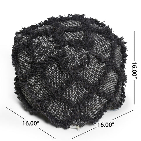 Jumanji - Handcrafted Wool And Cotton Pouf - Brown