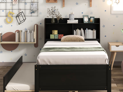 Twin Bed With Trundle, Bookcase