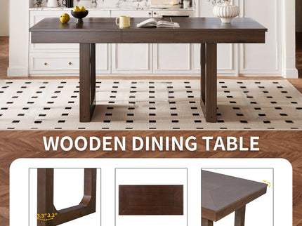 Extendable Dining Set, Farmhouse Extendable Table With Upholstered Chairs