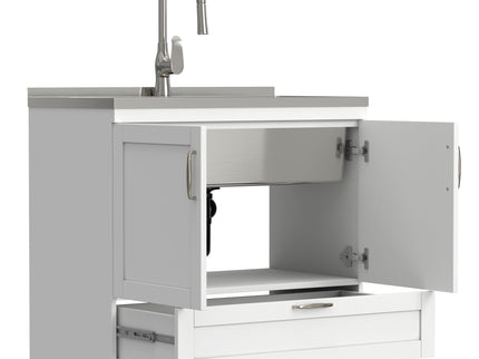Reed - Deluxe Laundry Cabinet With Pull-Out Faucet And Stainless Steel Sink