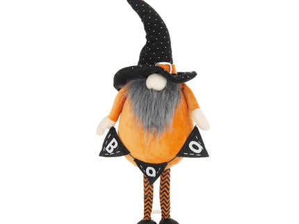Standing Gnome With Gnome & Holding Banner, For Halloween Decor
