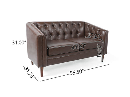 Sophisticated Loveseat With Diamond Stitched Detailing