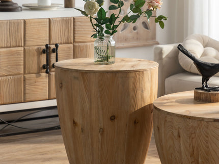 Vintage Style Barrel Coffee Table With Storage