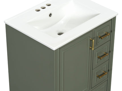 Modern Bathroom Vanity With Sink, Soft Close Doors, 3 Drawers