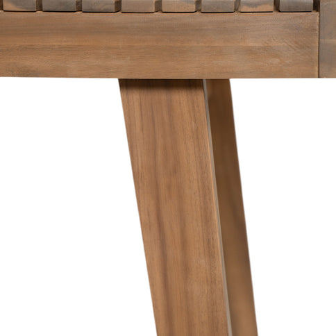 Outdoor Dining Table With Slatted Top, Ideal For Patio