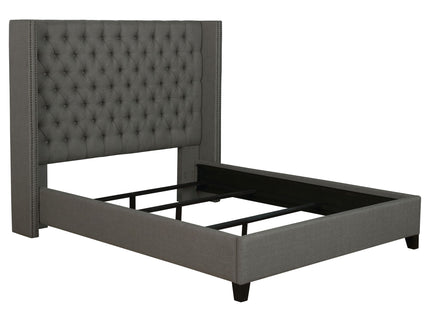Lendra - Upholstered Wingback Bed With Tufted Headboard