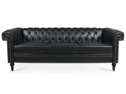 Traditional Square Arm Removable Cushion 3 Seater Sofa