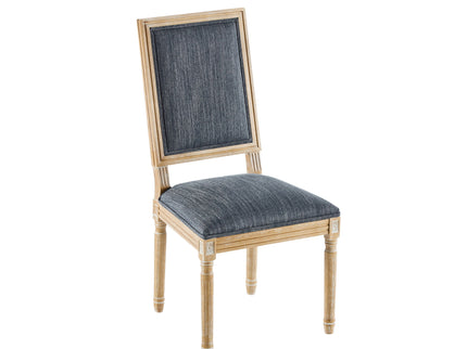 French Country Style Dining Chair With Upholstered Seating And Fluted Legs