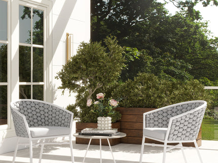 Rowan - Rope Barrel Back Patio Dining Chairs (Set of 2) - Optic White