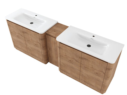 Soft Close Door Freestanding Bathroom Vanity With Sink, 1 Small Storage Cabinet