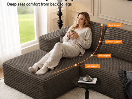 Modern L-Shaped Sectional Sofa With Left Facing Chaise