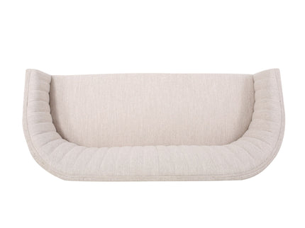 Mid Century Modern Loveseat With Channel Stitched Backrest