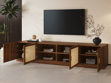 TV Stand, Media Console With Adjustable Shelves - Walnut