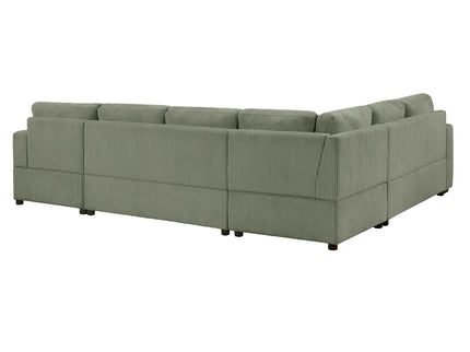 Oversized Sectional U-Shaped Sofa With Chaise Lounge And Three Soft Throw Pillows