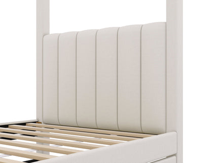 Upholstery Canopy Platform Bed With Trundle And Three Storage Drawers