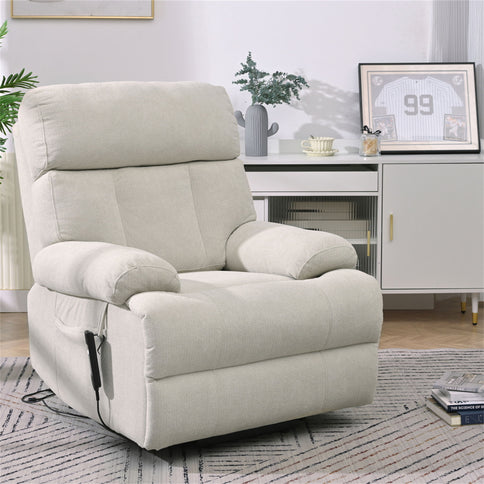 Oversized Power Lift Recliner Chai With Remote Control, Side Pocket, Spacious Seat