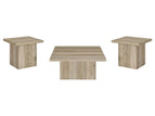 Light Brown / 3 Pc. Coffee Table, 2 End Tables