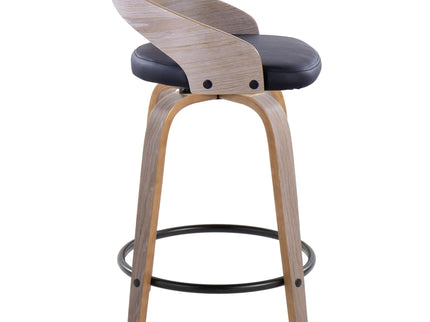 Grotto - Contemporary Fixed Height Counter Stool & Swivel With Round Footrest (Set of 2)