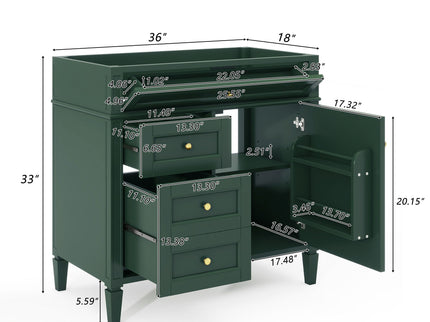 Bathroom Vanity With 2 Drawers And Tip-Out Drawer, Storage Cabinet