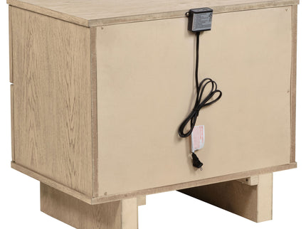 Kimpton - 2 Drawer Nightstand With USB Charging Ports - Beige