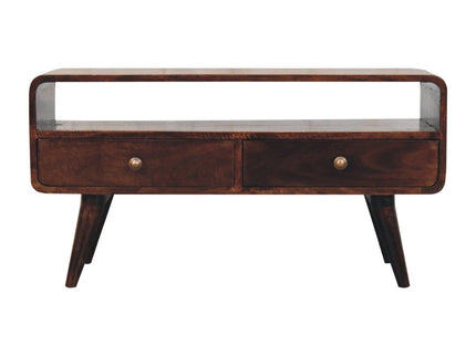 Solid Wood Curved Media Unit